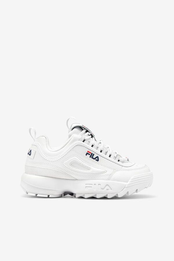 Fila Disruptor 2 Premium Women's Sneakers - White/Navy/Red,NZ 765-86450